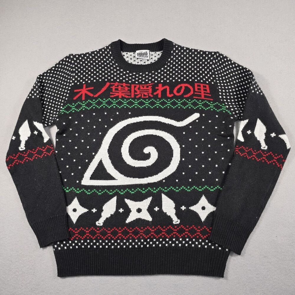 Ripple Junction x Naruto Shippuden Men's Ugly Christmas Sweater Hidden Symbols